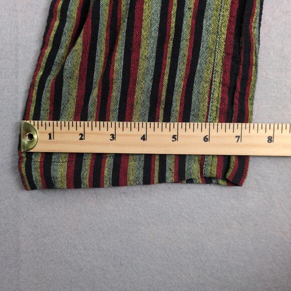 Earthbound Trading Co Striped Cotton Pants Women's S Nepal Elastic Waist Hippie - Picture 6 of 10
